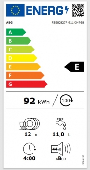 AEG FSE82827P 9000 ComfortLift® / Vollintegrierter-Geschirrspüler 60 cm / Besteckkorb / QuickSelect Display